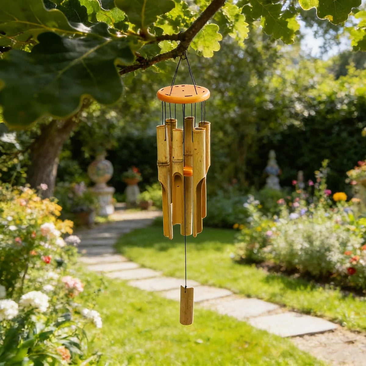 Retro Whale Natural Bamboo Wind Chime additional product photo