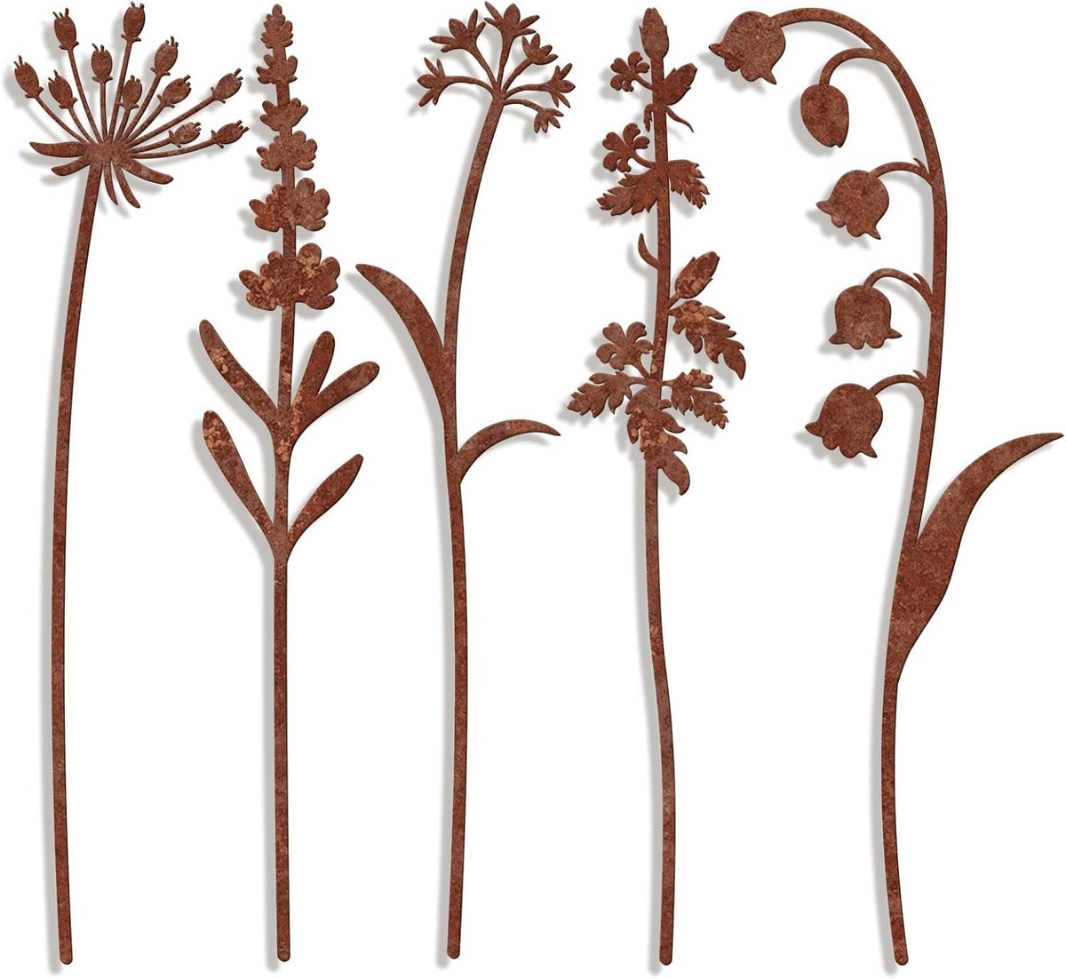 Retro Whale Rustic Metal Wildflower Garden Stakes studio product photo