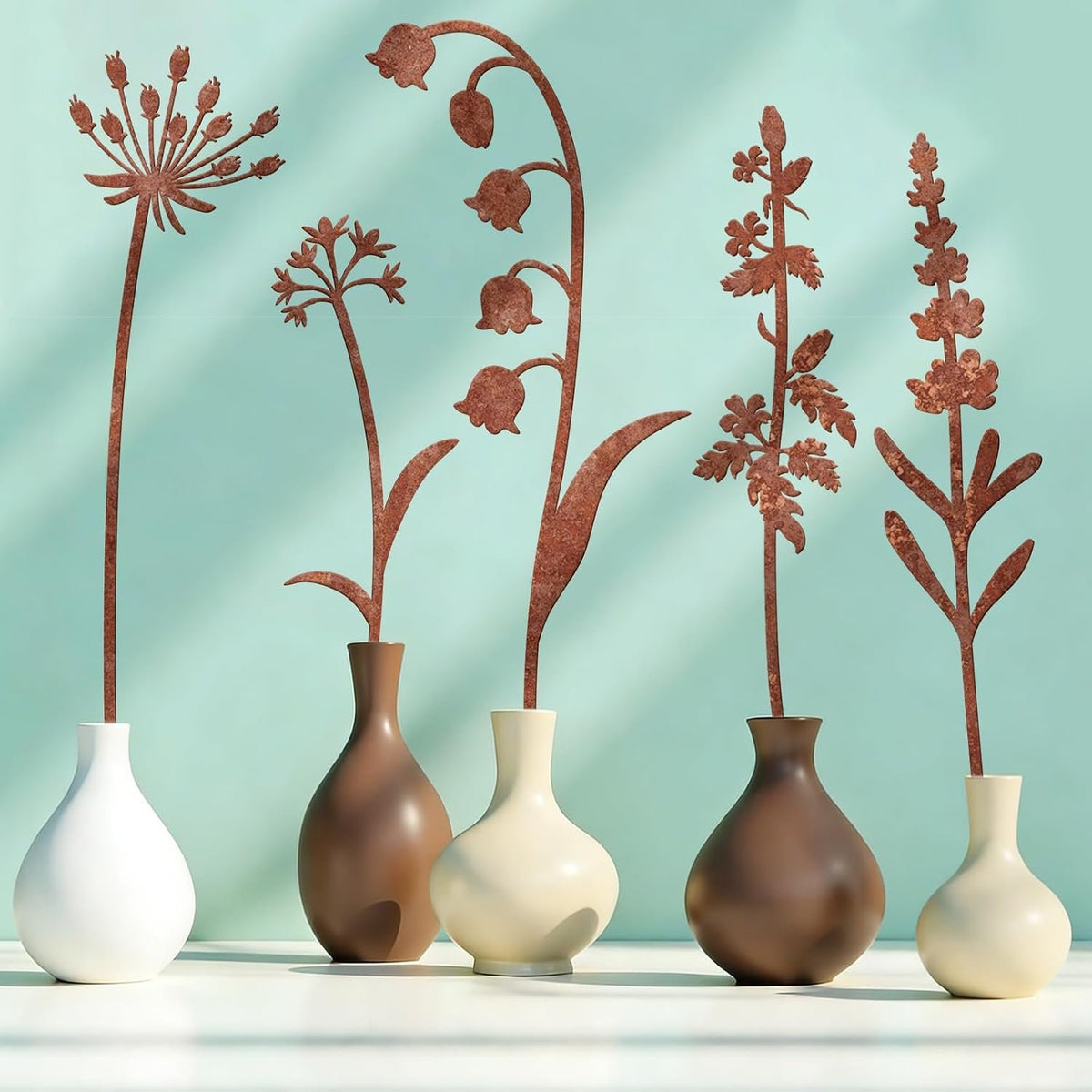 Retro Whale Rustic Metal Wildflower Garden Stakes additional product photo