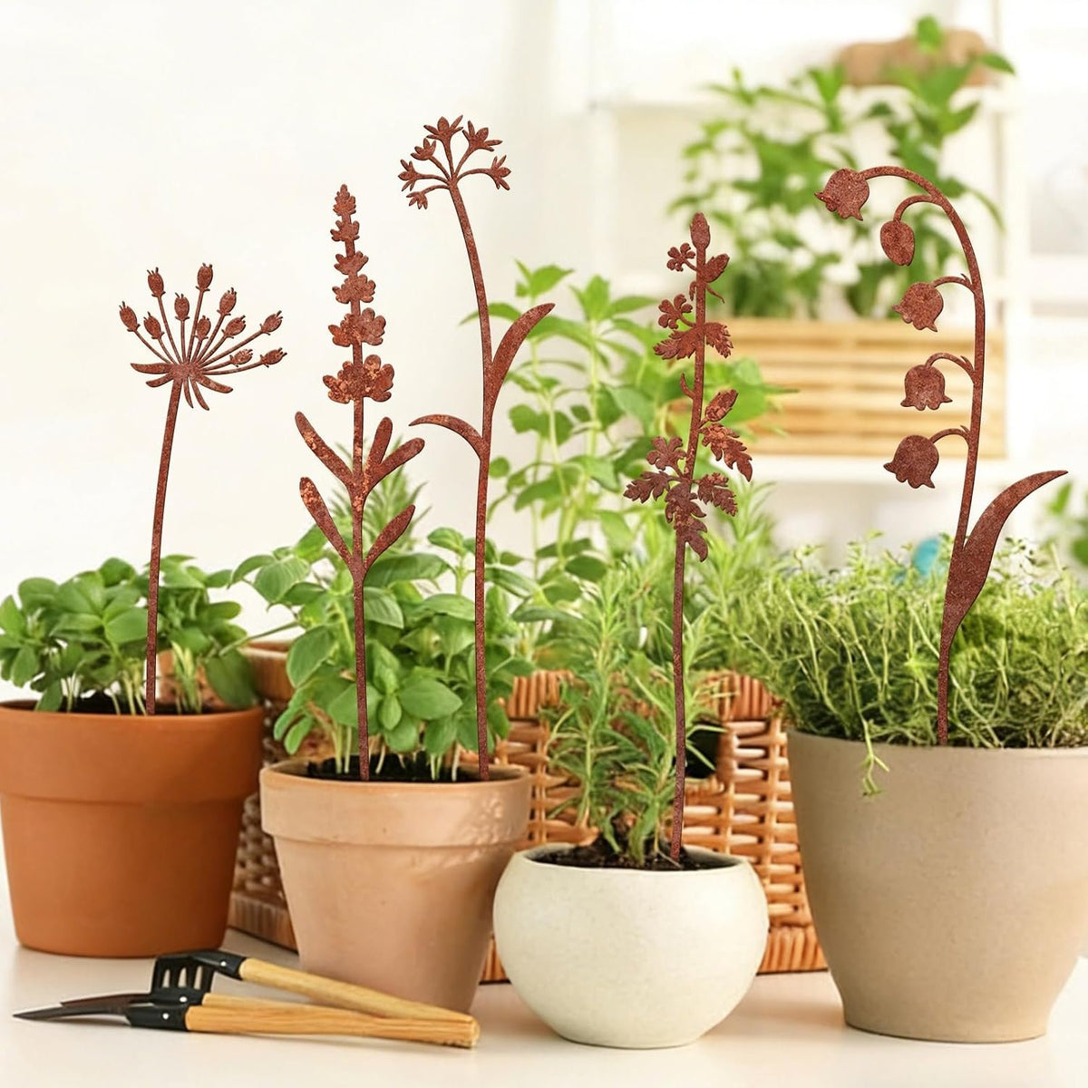 Retro Whale Rustic Metal Wildflower Garden Stakes additional product photo