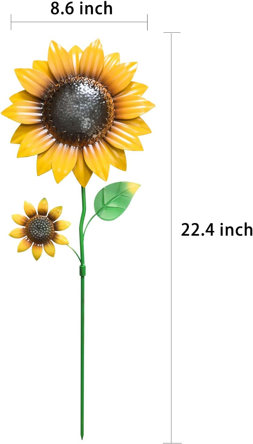 Retro Whale Yellow Metal Sunflower Garden Stakes additional product photo