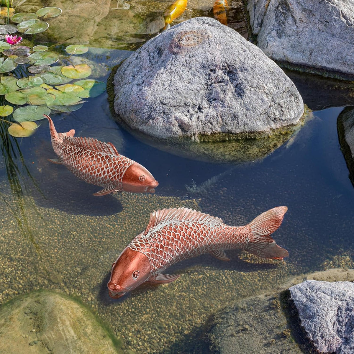 Retro Whale Antique Red Resin Koi Fish Garden Stakes additional product photo