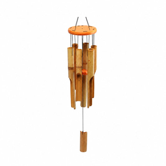 Retro Whale Natural Bamboo Wind Chime studio product photo