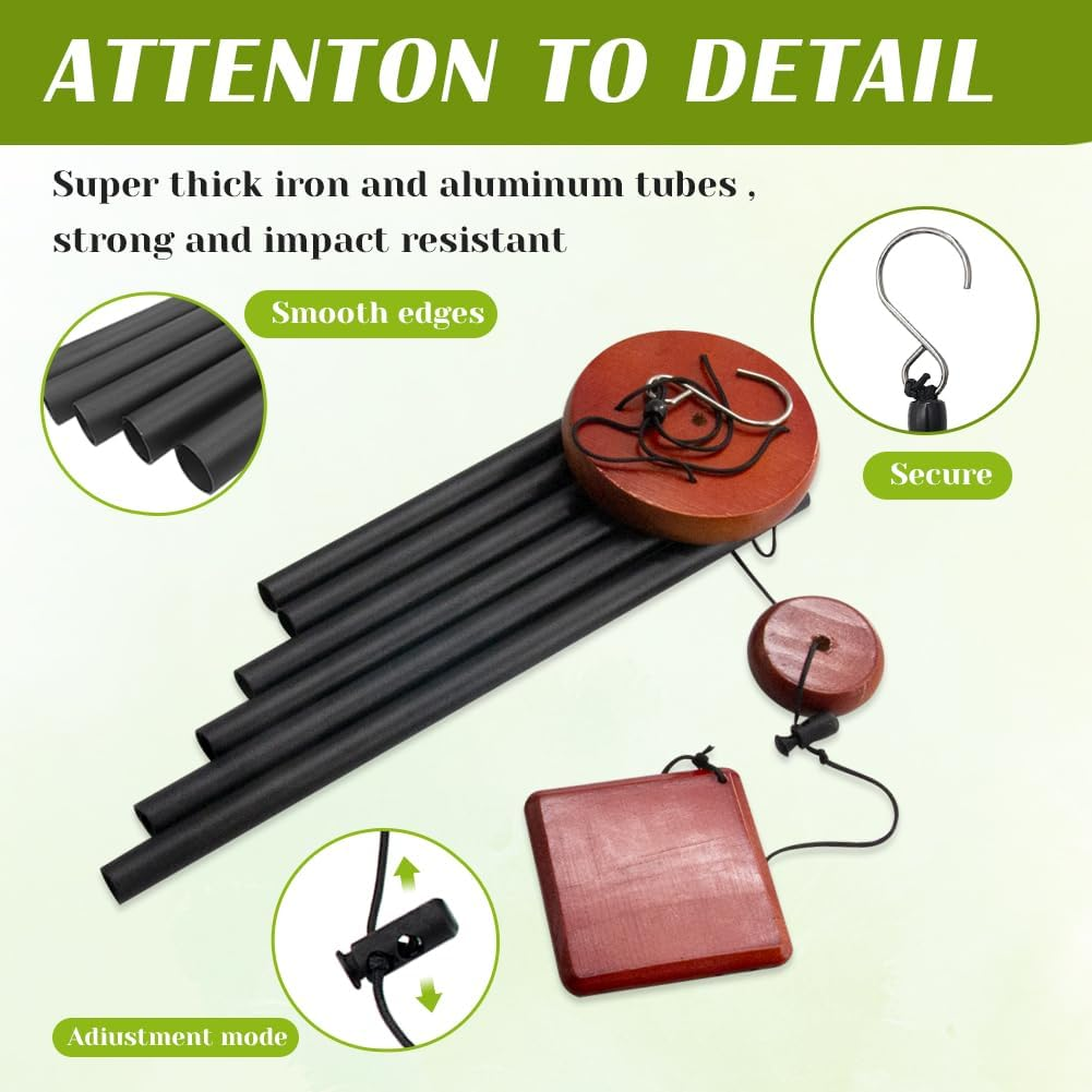 Retro Whale Black Aluminum Wind Chime additional product photo