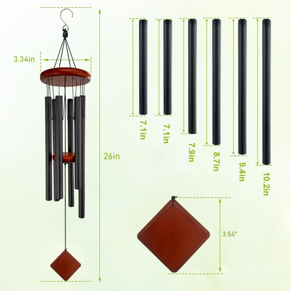 Retro Whale Black Aluminum Wind Chime additional product photo