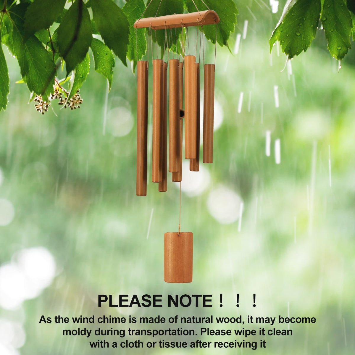 Retro Whale Bamboo Wind Chime with Curved Top Bar additional product photo