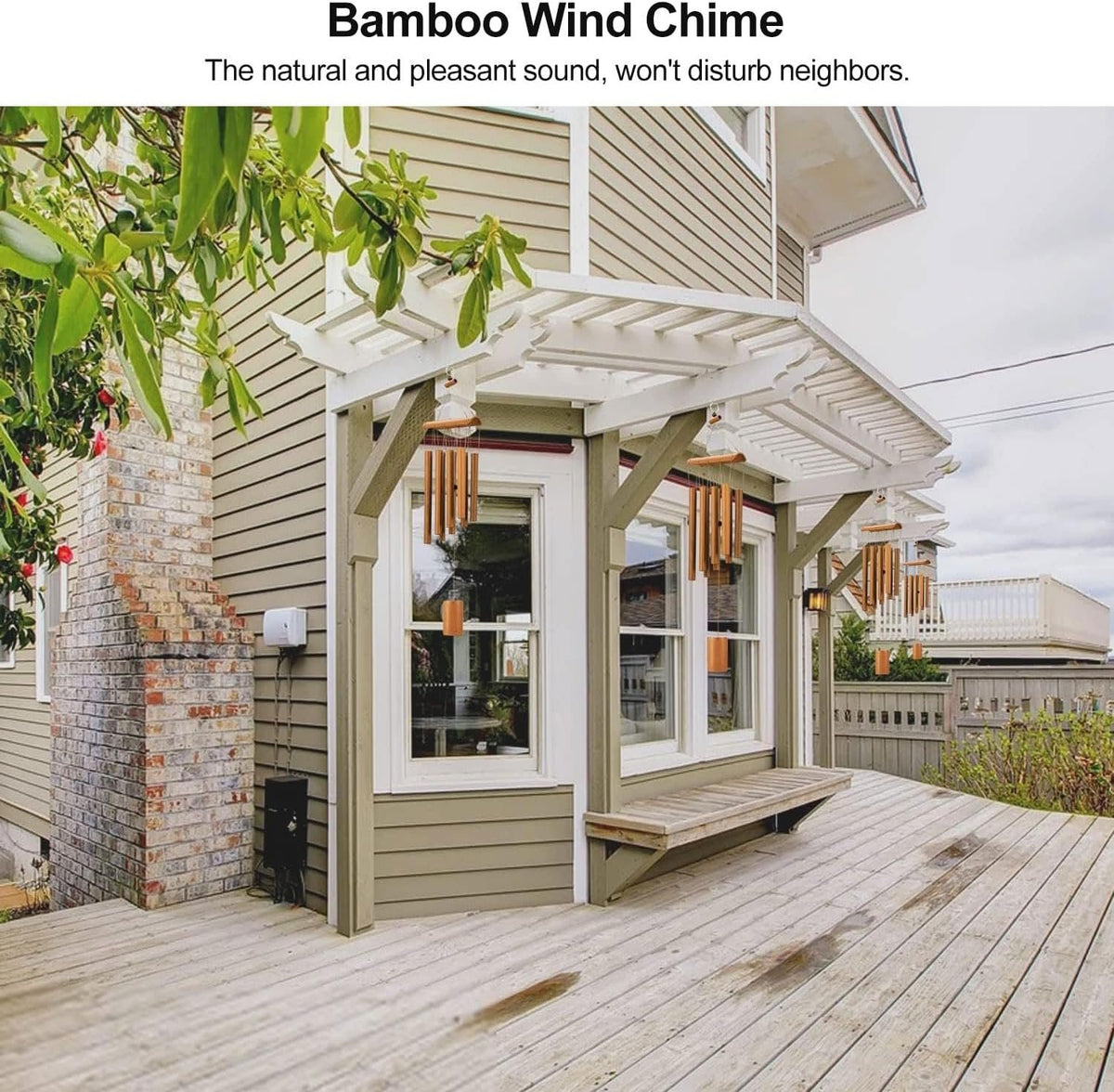 Retro Whale Bamboo Wind Chime with Curved Top Bar additional product photo
