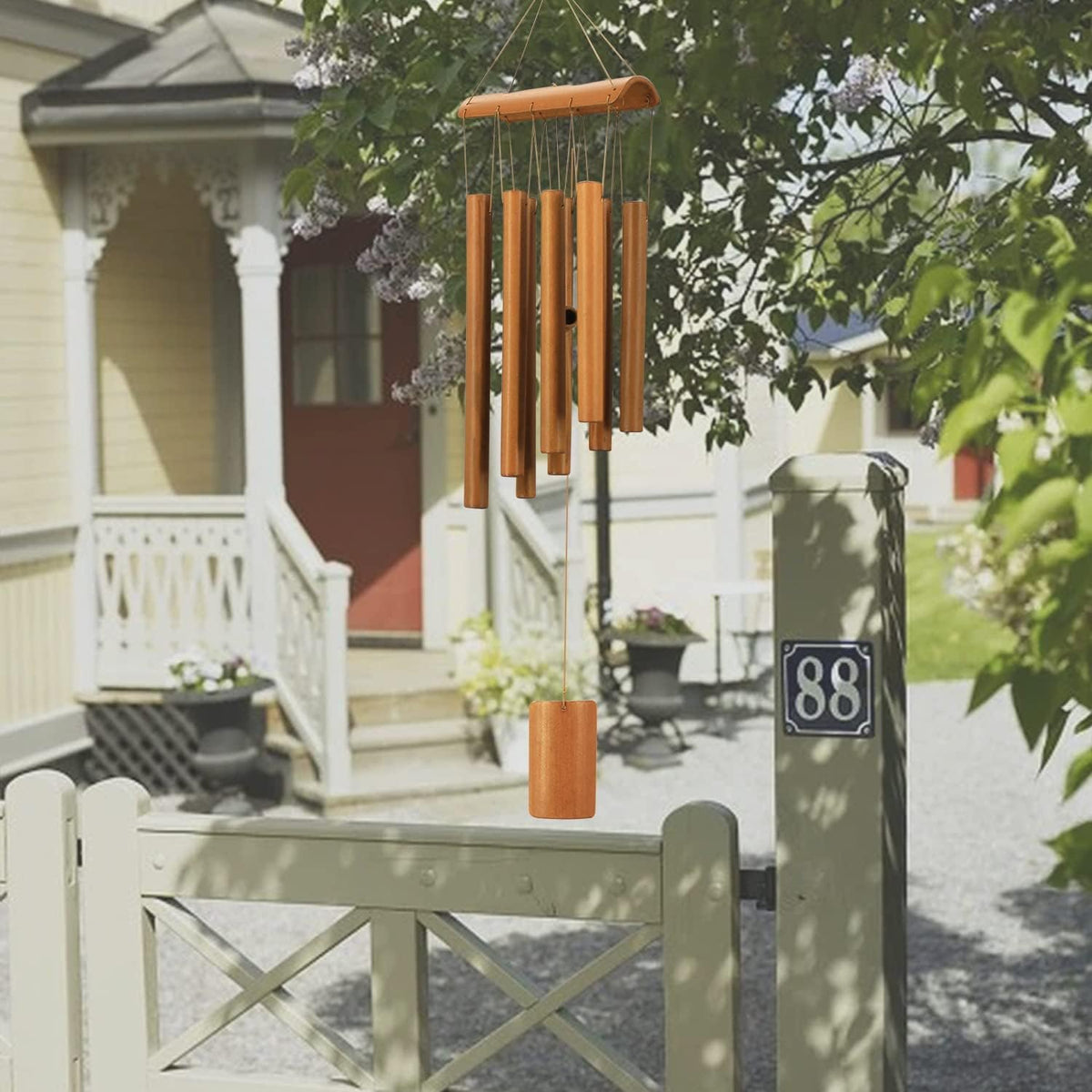 Retro Whale Bamboo Wind Chime with Curved Top Bar additional product photo