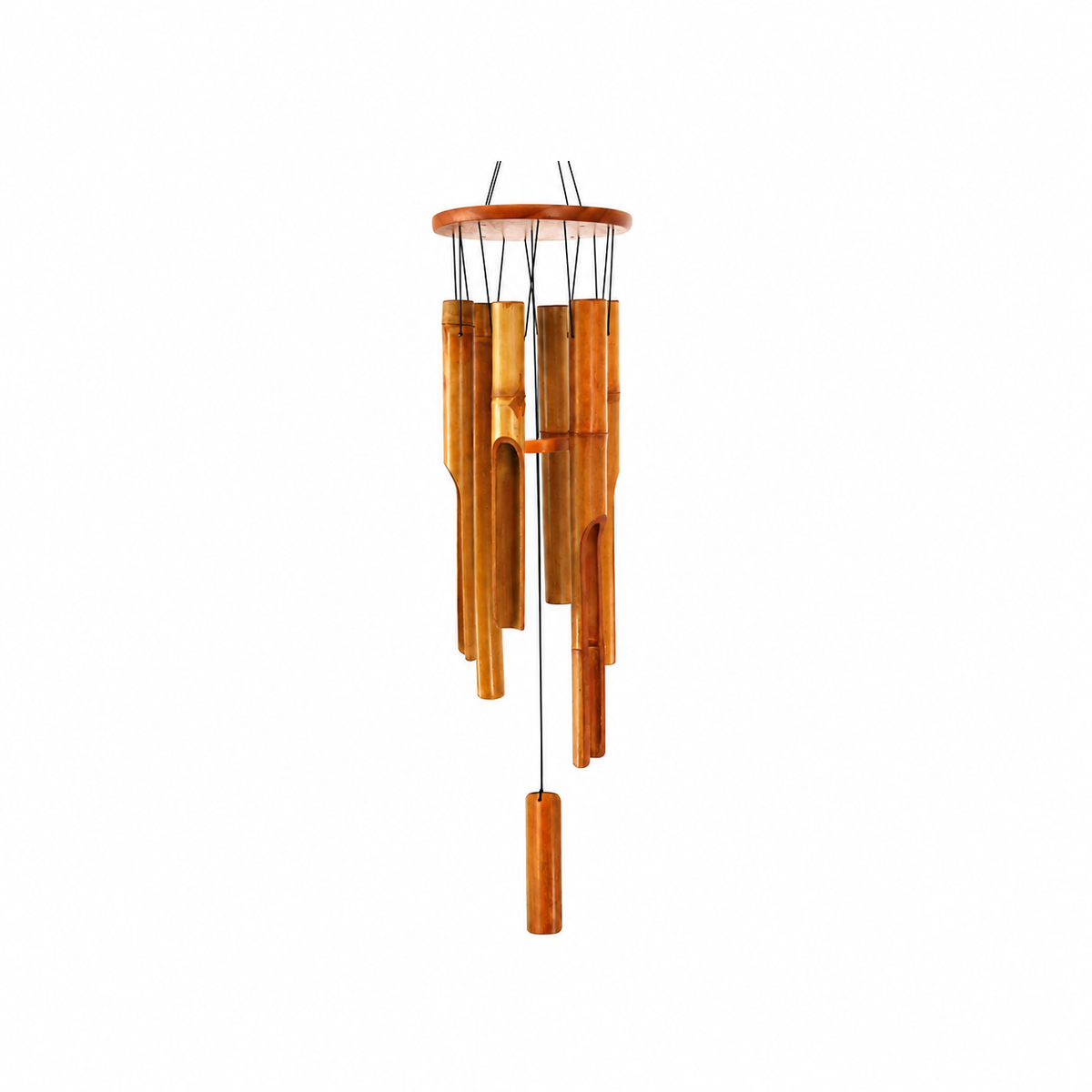 Retro Whale Tall Bamboo Wind Chime studio product photo