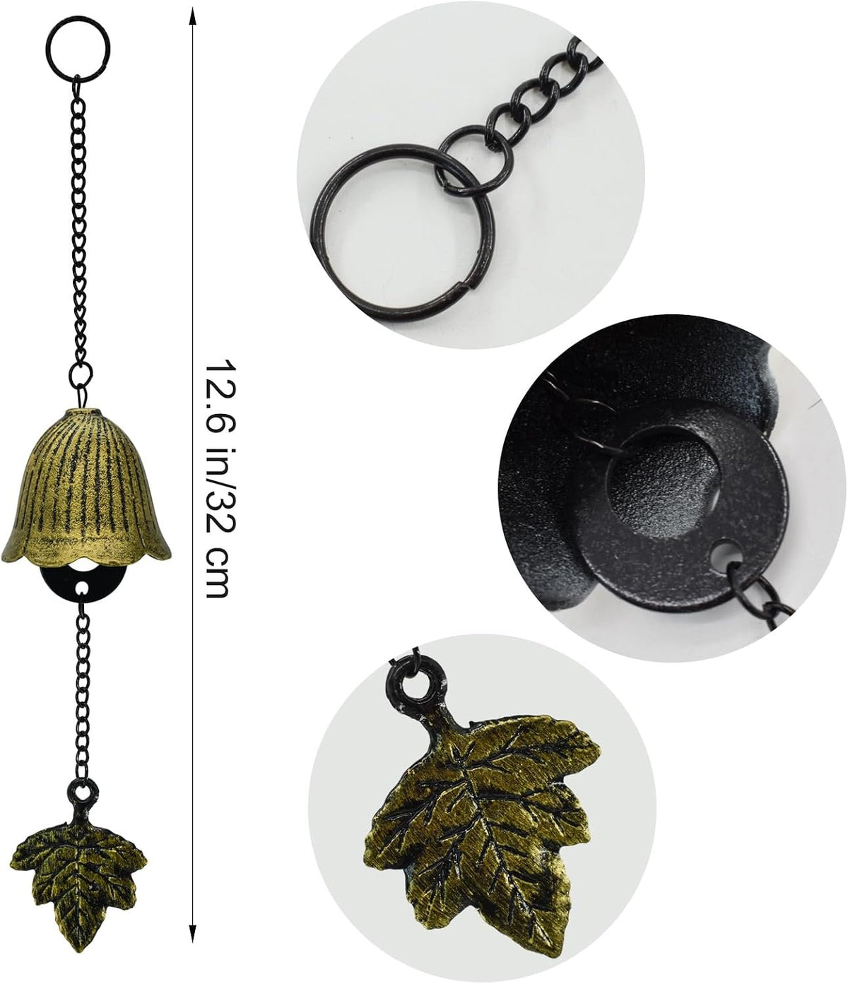 Retro Whale Cast Iron Leaf Wind Bell additional product photo