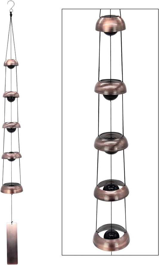 Retro Whale Copper Bell Wind Chime studio product photo