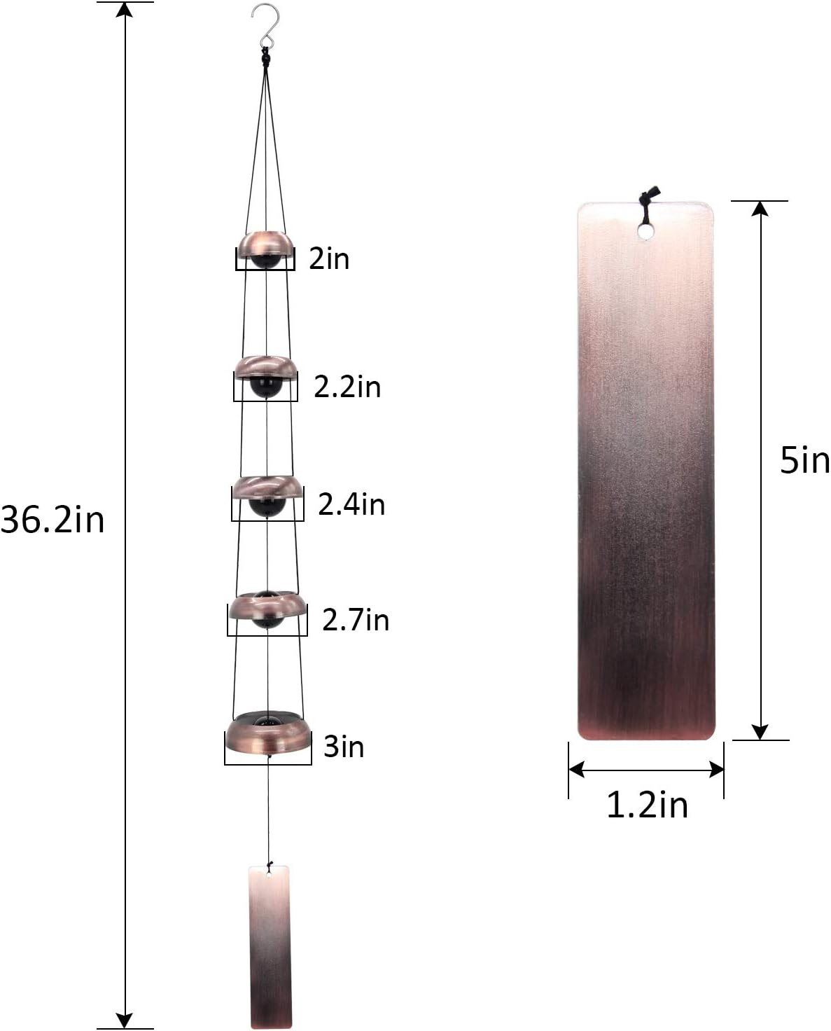 Retro Whale Copper Bell Wind Chime additional product photo