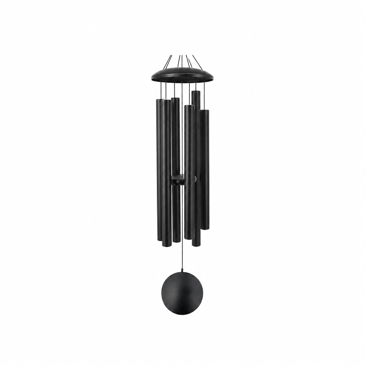 Retro Whale Large Black Aluminum Wind Chime studio product photo