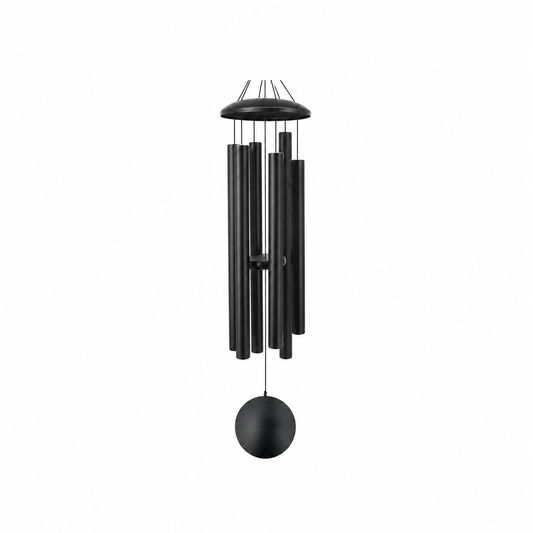 Retro Whale Large Black Aluminum Wind Chime studio product photo
