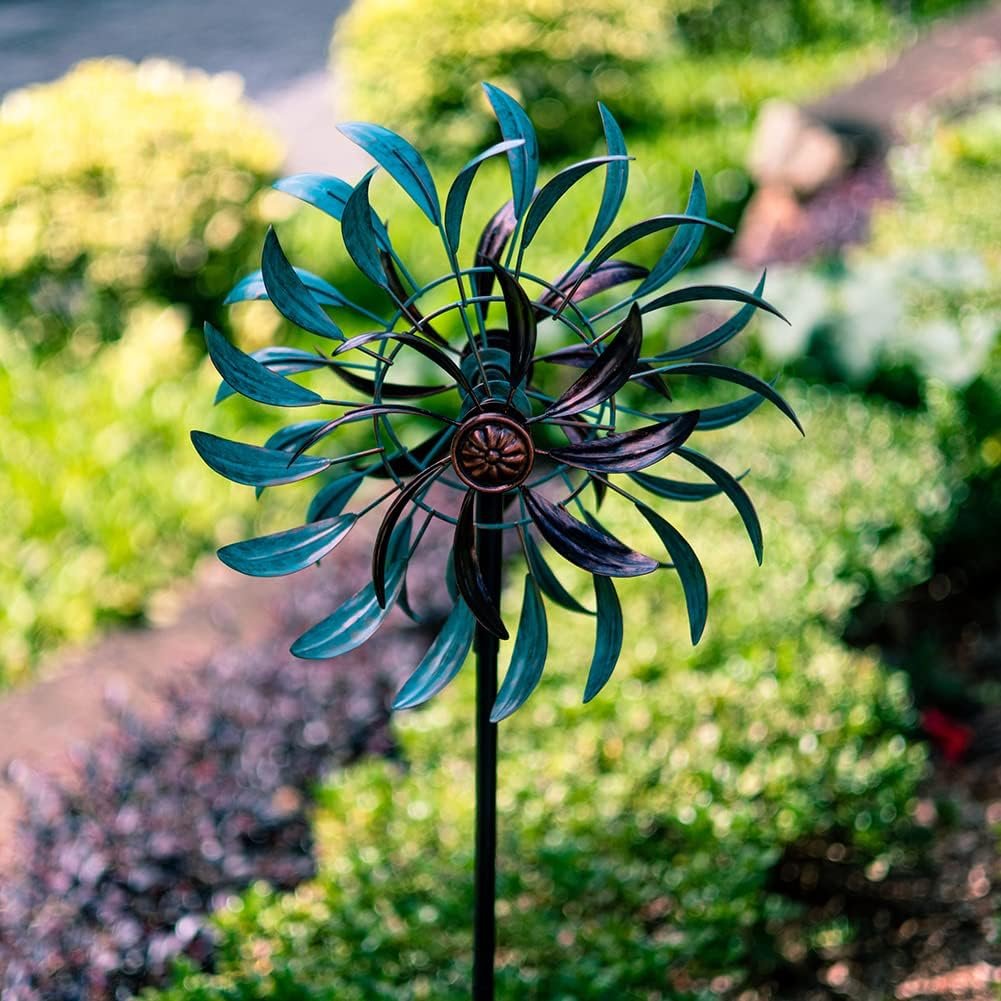 Retro Whale Turquoise and Antique Bronze Metal Wind Spinner additional product photo