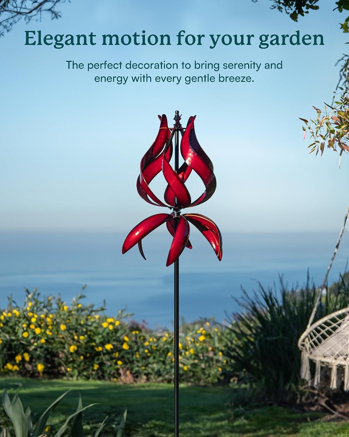 Retro Whale Red Metal Tulip Wind Spinner additional product photo
