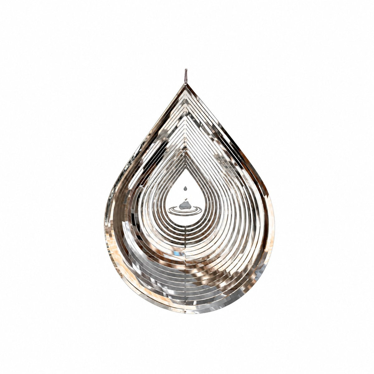 Retro Whale Silver Water Drop Hanging Wind Spinner studio product photo