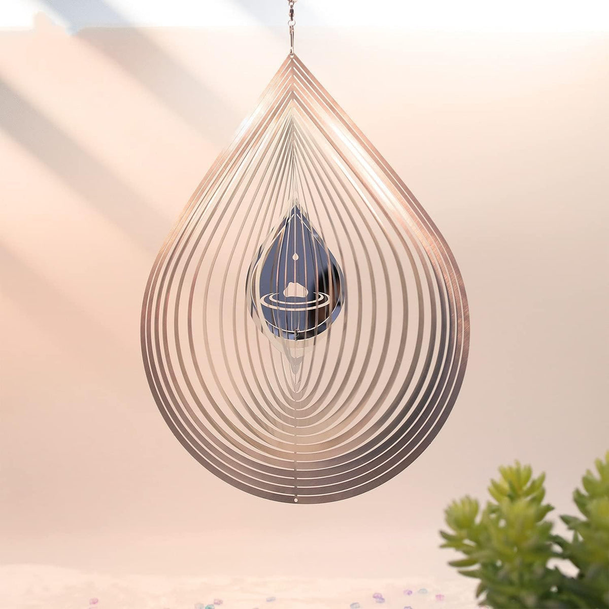 Retro Whale Silver Water Drop Hanging Wind Spinner additional product photo