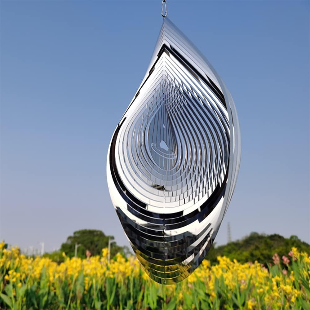 Retro Whale Silver Water Drop Hanging Wind Spinner additional product photo