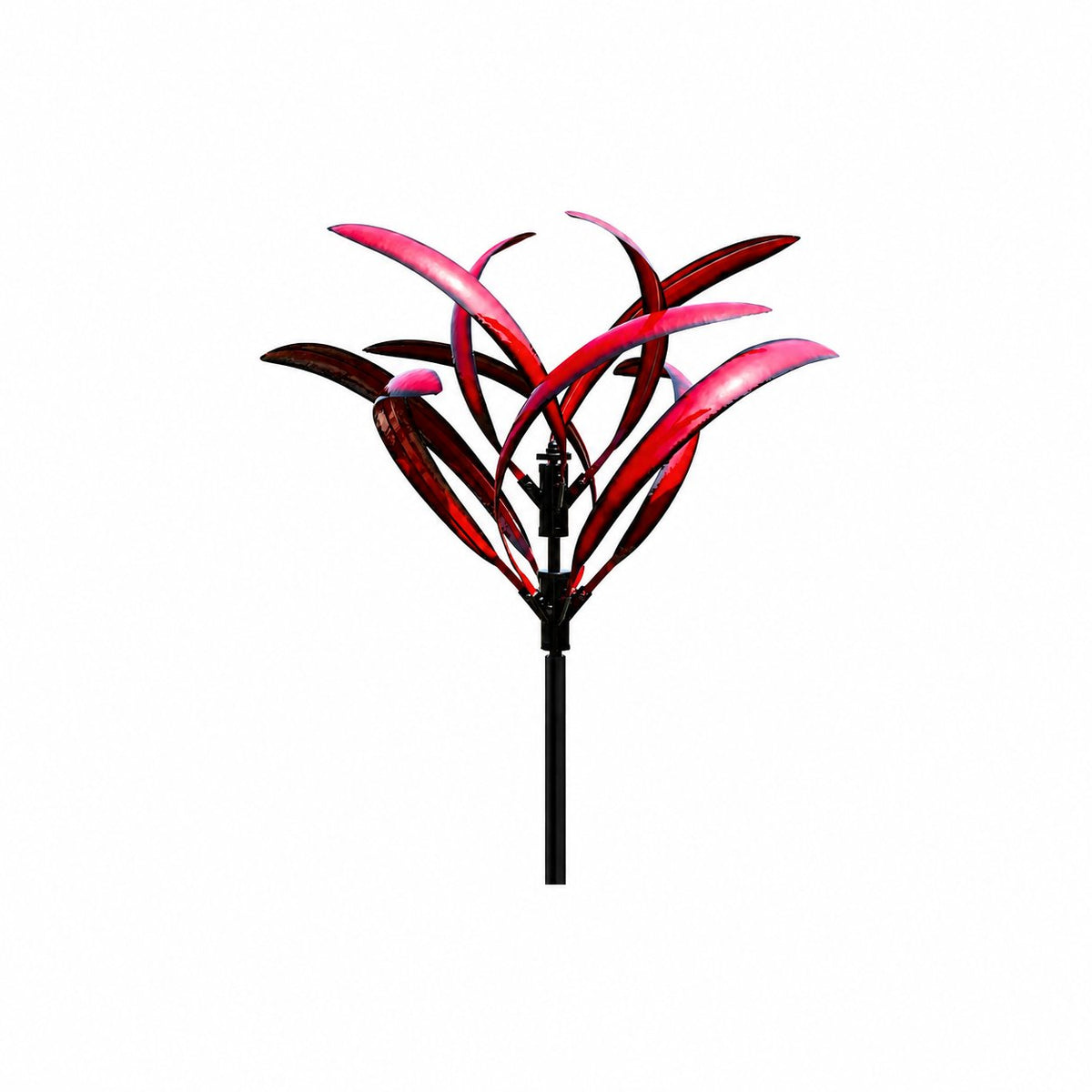 Retro Whale Burgundy Metal Magnolia Wind Spinner studio product photo