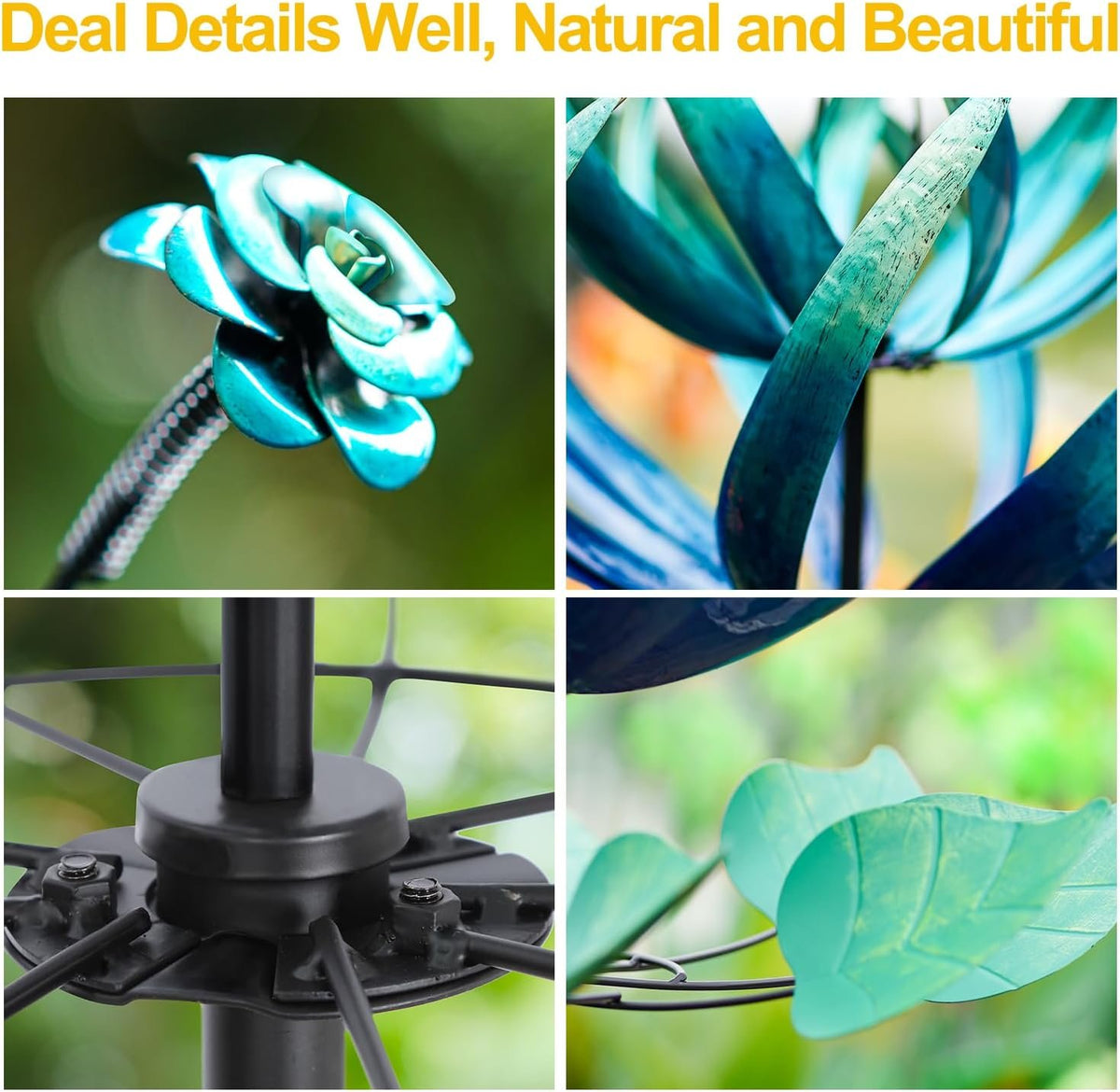 Retro Whale Blue Lotus Metal Wind Spinner additional product photo