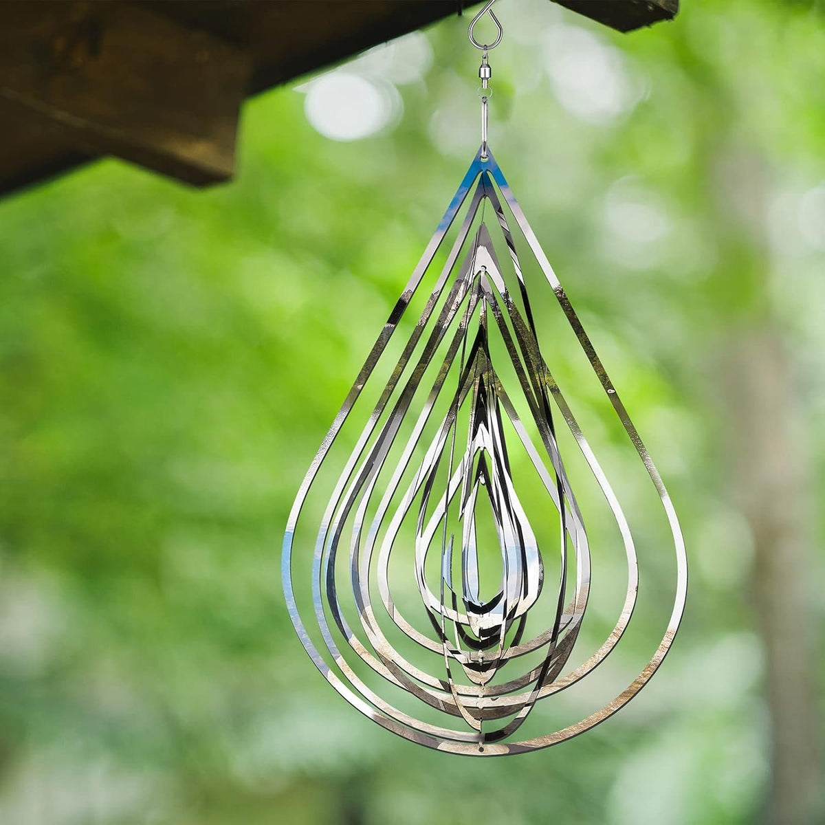 Retro Whale Silver Heart and Teardrop Hanging Wind Spinners additional product photo